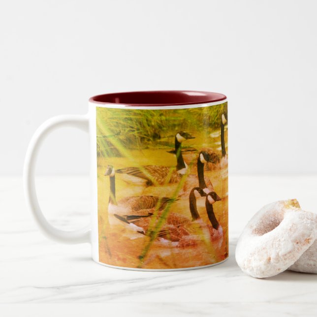 Hidden Serenity Canada Génese Art Personalisiert Zweifarbige Tasse (Mit Donut)