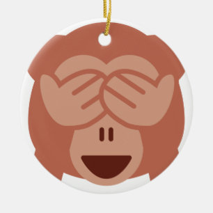 Hide and seek Emoji Monkey Keramikornament