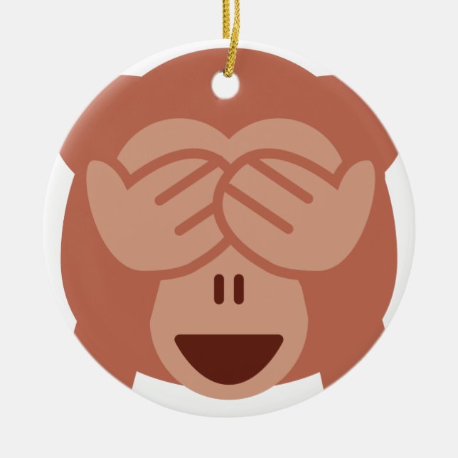 Hide and seek Emoji Monkey Keramikornament (Vorne)