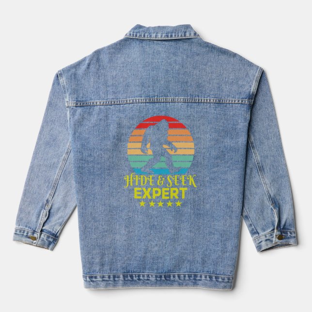 Hide and Seek Experte Bigfoot Funny Jeansjacke (Rückseite)