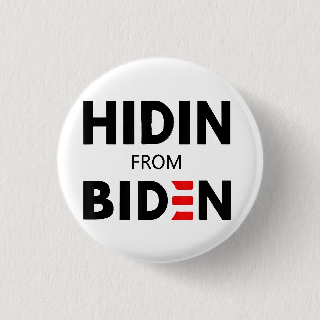 HIDEN VON BIDEN lustige Meme politische Joe Campai Button (Vorderseite)