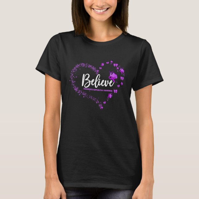 Hidradenitis Suppurativa Awareness Butterfly Belie T-Shirt (Vorderseite)
