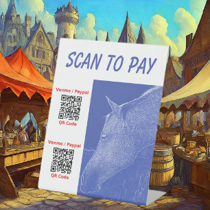 Hier 2 QR Codes - Pedestzeichen für Business Scan  Sockelschild
