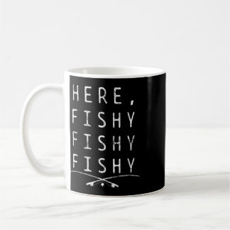 Hier angelt Fischer Kaffeetasse