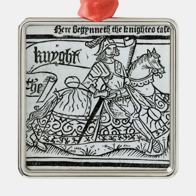 "Hier Begynneth das Knightes Tale Silbernes Ornament (Vorne)