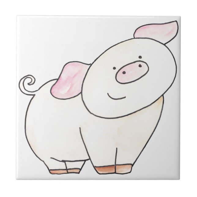 Hier betrachtet Sie Schweinausschnitt durch Fliese (Vorderseite)