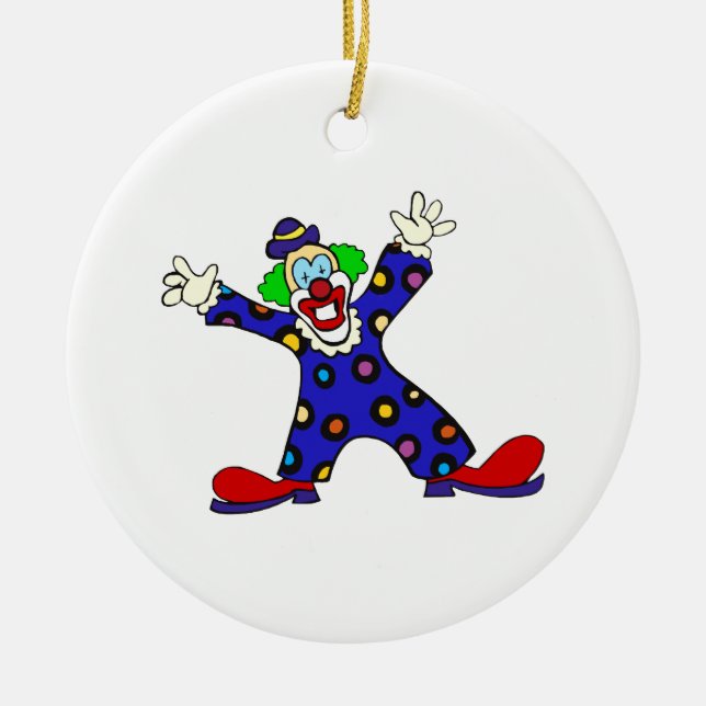 Hier bin ich Clown Keramik Ornament (Vorne)