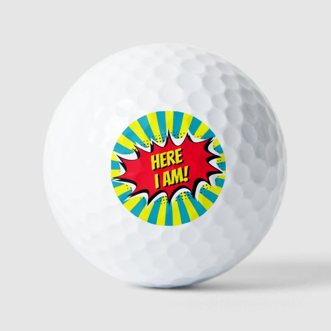 Hier bin ich Comic verloren Golf Balls Golfball (Vorderseite)