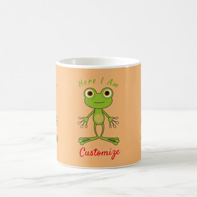 Hier bin ich niedlich Frosch Thunder_Cove Kaffeetasse (Mittel)