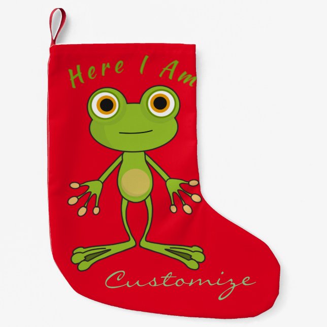 Hier bin ich niedlich Frosch Thunder_Cove  Kleiner Weihnachtsstrumpf (Vorderseite)