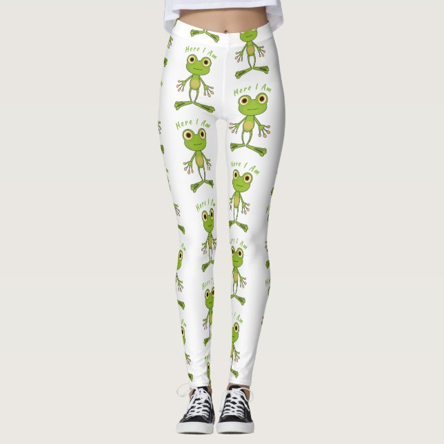 Hier bin ich niedlich Frosch Thunder_Cove Leggings (Vorderseite)
