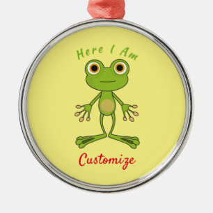 Hier bin ich niedlich Frosch Thunder_Cove Ornament Aus Metall
