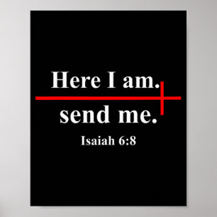 Hier Bin Ich Sende Mich Jesaja 6_8 Christliches Kr Poster