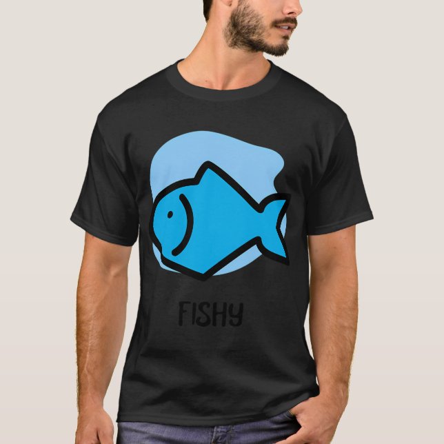 Hier Blau Fishy T-Shirt (Vorderseite)