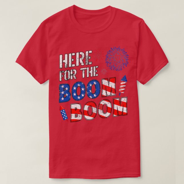 Hier boomt die amerikanische Flagge  T-Shirt (Design vorne)