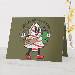 Hier draußen aussehend wie ein Snack Weihnachtsbau Karte