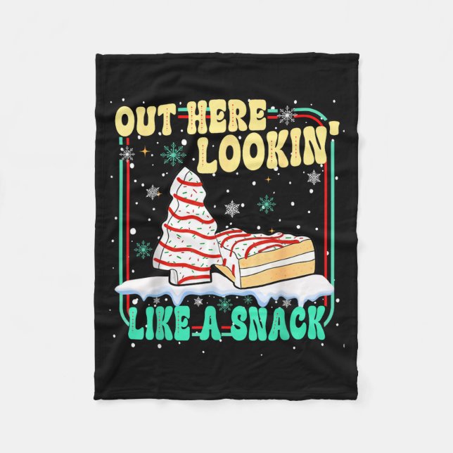 Hier draußen aussehend wie ein Snack Weihnachtskuc Fleecedecke (Vorderseite)