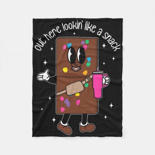 Hier draußen sehe ich wie ein Snack Boujee Chocola Fleecedecke (Vorderseite)