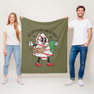 Hier draußen sehe ich wie ein Snack-Weihnachtsbaum Fleecedecke