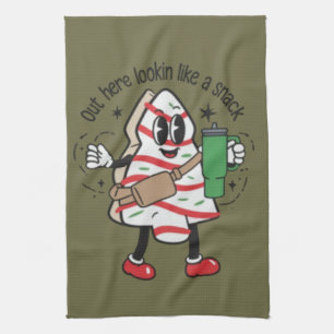 Hier draußen sehe ich wie ein Snack-Weihnachtsbaum Geschirrtuch