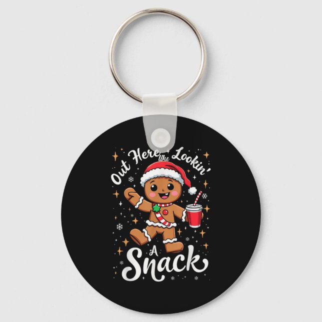 Hier draußen sieht es aus wie ein Snack Weihnachte Schlüsselanhänger (Vorderseite)