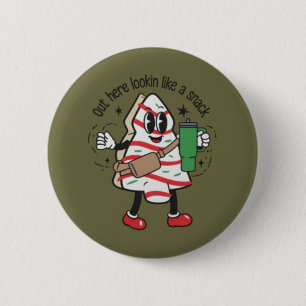 Hier draußen sieht man wie ein Snack Weihnachtsbau Button