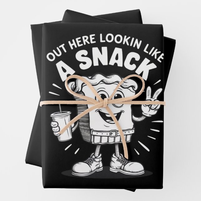 Hier draußen sieht man wie ein Snack Weihnachtsbau Geschenkpapier Set (Beispiel)