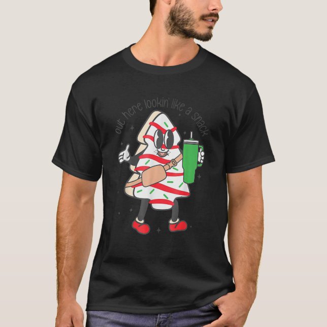 Hier draußen sieht man wie ein Snack Weihnachtsbau T-Shirt (Vorderseite)