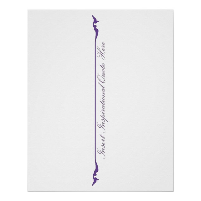 Hier ein inspirierendes Zitat einfügen - Lila Poster (Vorderseite)