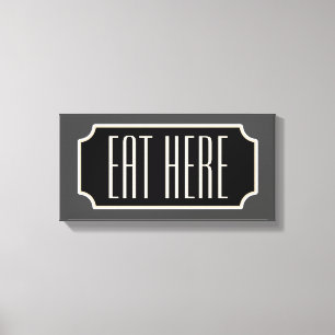 Hier essen Diner-Schild Küche Leinwand Kunst Gesch