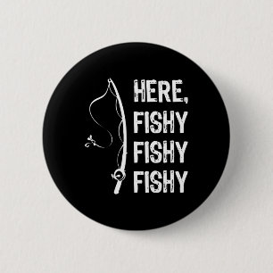 Hier Fischig Fischig T-Shirt Lustige Angel-Shirts  Button