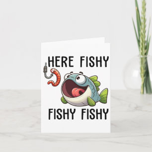 Hier Fisherman Funny Fishing Lover Niedlich Fisch Karte