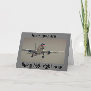 HIER FLIEGEN SIE JETZT HOCH RECHT GLÜCKWUNSCH KARTE