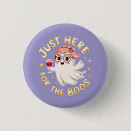 Hier für Boos - Funny Halloween Ghost Button