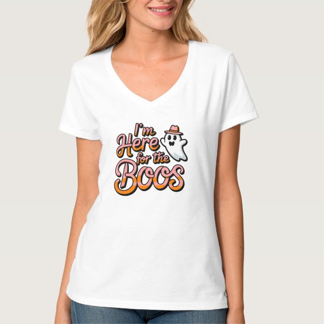 Hier für Boos - Halloween Ghost Design T-Shirt (Vorderseite)
