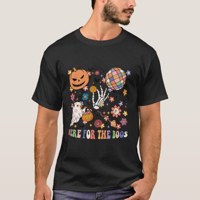 Hier für Boos Spooky Halloween Skeleton Hand P T-Shirt (Vorderseite)