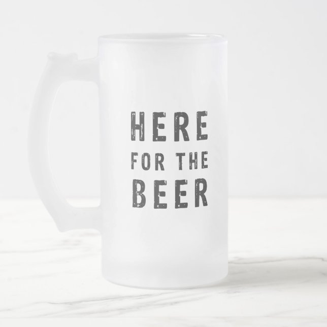 Hier für das Bier Mattglas Bierglas (Links)