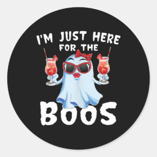 Hier für das Boos Funny Ghost Halloween Getränk Runder Aufkleber