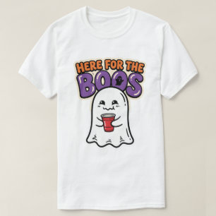 Hier für das Buhen Süße Geist Halloween-Party-Kuns T-Shirt