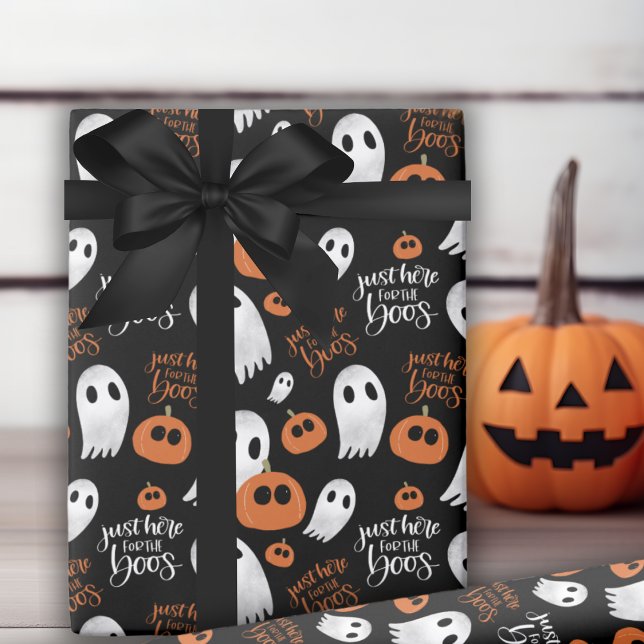Hier für das Niedliche und festliche Halloween-Fes Geschenkpapier (Just Here For The Boos Cute And Festive Halloween Wrapping Paper)