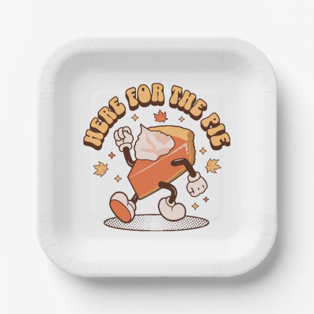 Hier für das Pie - Funny Erntedank Pumpkin Pie Pappteller (Vorderseite)