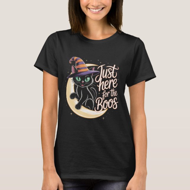 Hier für den Boos Funny Black Cat T - Shirt | C (Vorderseite)