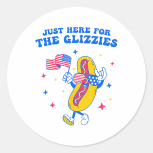 Hier für den Glizzies Funny Amerikanische Unabhäng Runder Aufkleber