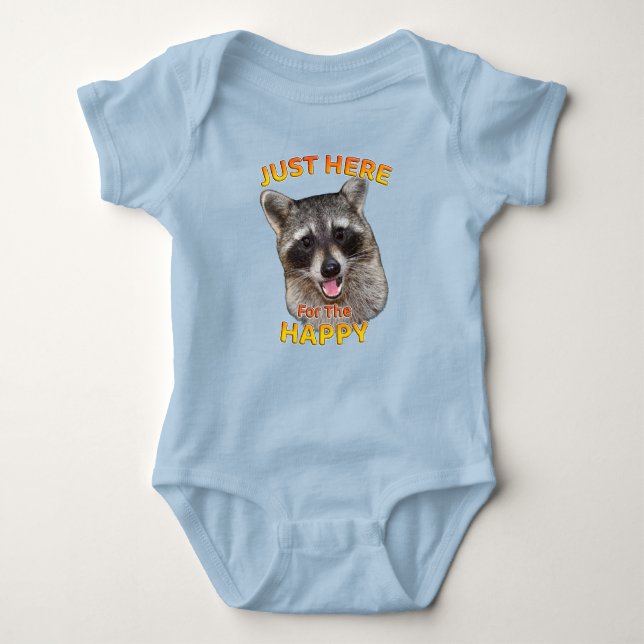 Hier für den Happy Raccoon Baby Bodysuit Baby Strampler (Vorderseite)