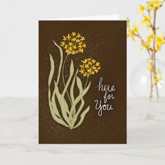 Hier für dich handgeschriebene gelbe Wildblume Karte