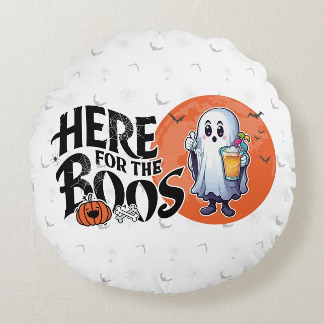 Hier für die Boos | Trinken Sie, und lassen Sie si Rundes Kissen (Vorderseite)