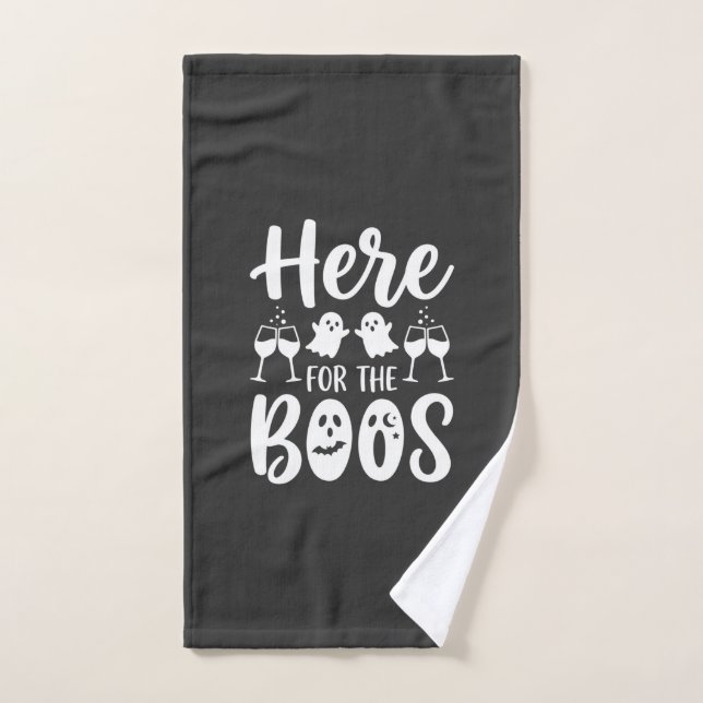 Hier für die Buhs Halloween-Geist-Design_1 Handtuch (Handtuch)