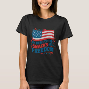Hier für die Snacks und Freiheit Vintag 4. Juli T-Shirt