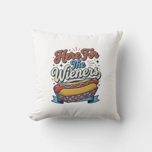 Hier Für Die Wiener Vintage Hot Dog Shirt_1 Kissen