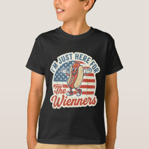 Hier für die Würstchen Hemd lustig patriotisch Hot T-Shirt